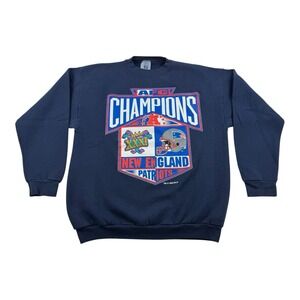 Vtg 1996 Logo 7 NFL NEW ENGLAND PATRIOTS AFC CHAMPIONS SWEATSHIRT SIZE Large